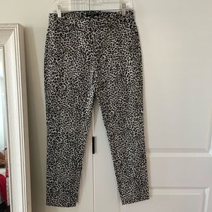 Banana Republic NEW Black and Silver Animal Print Slacks